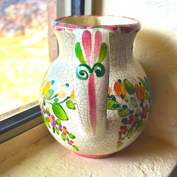 Vintage Gmundner Keramik Art Pottery Pitcher Floral Pattern Made in Austria - Picture 4 of 7